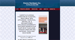 Desktop Screenshot of hoenehardware.com